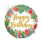 Tropisk Happy Birthday Folieballong