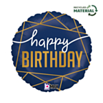 Happy Birthday Folieballong Blå