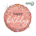 Happy Birthday Folieballong Roséguld
