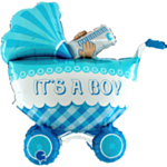 Baby Pojke Barnvagn Folieballong
