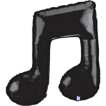 Dubbel Musiknot Folieballong Svart