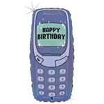 Retro Telefon Happy Birthday Folieballong