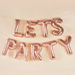 Let's Party Folieballonger Roséguld