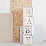 Baby Dekorationsklossar Vit/Roséguld