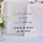 Welcome To Our Wedding Skylt Klar Akryl