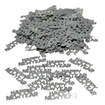 Happy New Year Konfetti Silver