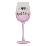 Happy Birthday Vinglas Ljusrosa