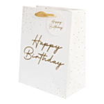 Happy Birthday Presentpåse Vit/Guld