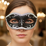 Maskerad Ögonmask Svart/Silver
