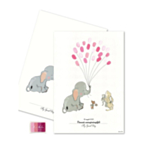 Affisch Fingeravtryck Elefant Ljusrosa