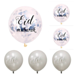 Eid Mubarak Konfettiballonger Silver