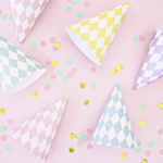 Schackrutiga Partyhattar Pastell