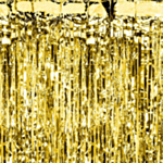 Glittergardin Guld