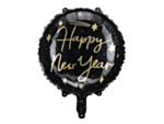 Happy New Year Folieballong Svart