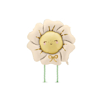 Gående Blomma Folieballong Ljus Beige