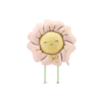 Gående Blomma Folieballong Ljusrosa