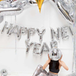 Happy New Year Folieballonger Silver