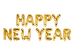 Happy New Year Folieballonger Guld