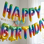 Happy Birthday Folieballonger Regnbåge