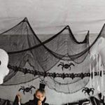Halloween Tygbakgrund Svart