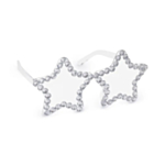 Stjärnglasögon med strass silver