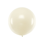 Stor Rund Ballon Metallisk Pärlvit