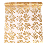 Barockmönstrad Organza Tygrulle Guld/Silver