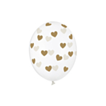 Hjärta Latexballonger Transparent/Guld