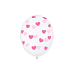 Hjärta Latexballonger Transparent/Rosa