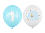 1 År Ballongmix Ljusblå