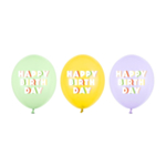 Happy Birthday Latexballonger Pastell