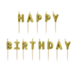 Happy Birthday Tårtljus Guld