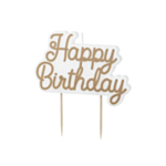 Happy Birthday Tårtljus Guld