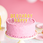Happy Birthday Tårtljus Glitter Guld
