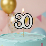30 År Tårtljus Svart/Vit