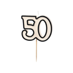 50 År Tårtljus Svart/Vit