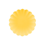 Räfflade Plasttallrikar Gul