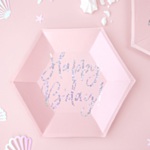 Happy B'day Papptallrikar Ljusrosa