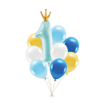 1 År Ballongbukett Ljusblå