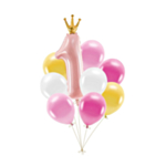 1 År Ballongbukett Ljusrosa