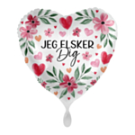 Jeg Elsker Dig Blommig Folieballong