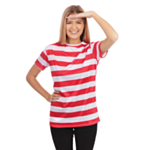 Randig T-Shirt Maskeraddräkt Röd/Vit