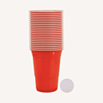 Beer Pong Muggar & Bollar Röd