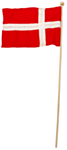 Tyg Dansk Flagga På Träpinne