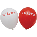 Tillykke Ballonger Röd/Vit