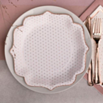 Prickiga Papptallrikar Roséguld/Rosa