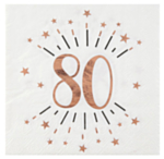 Servetter 80 Års Födelsedag Rosa Guld