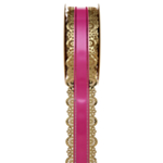 Guldkant Spetsband Rosa