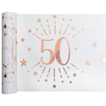 50 År Bordslöpare Vit/Roséguld
