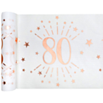 80 År Bordslöpare Vit/Roséguld